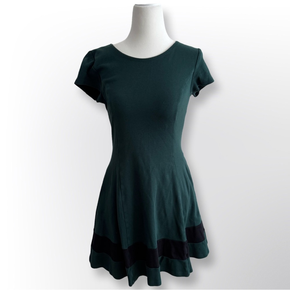 New York & Company Green Colorblock Dress | Size XS